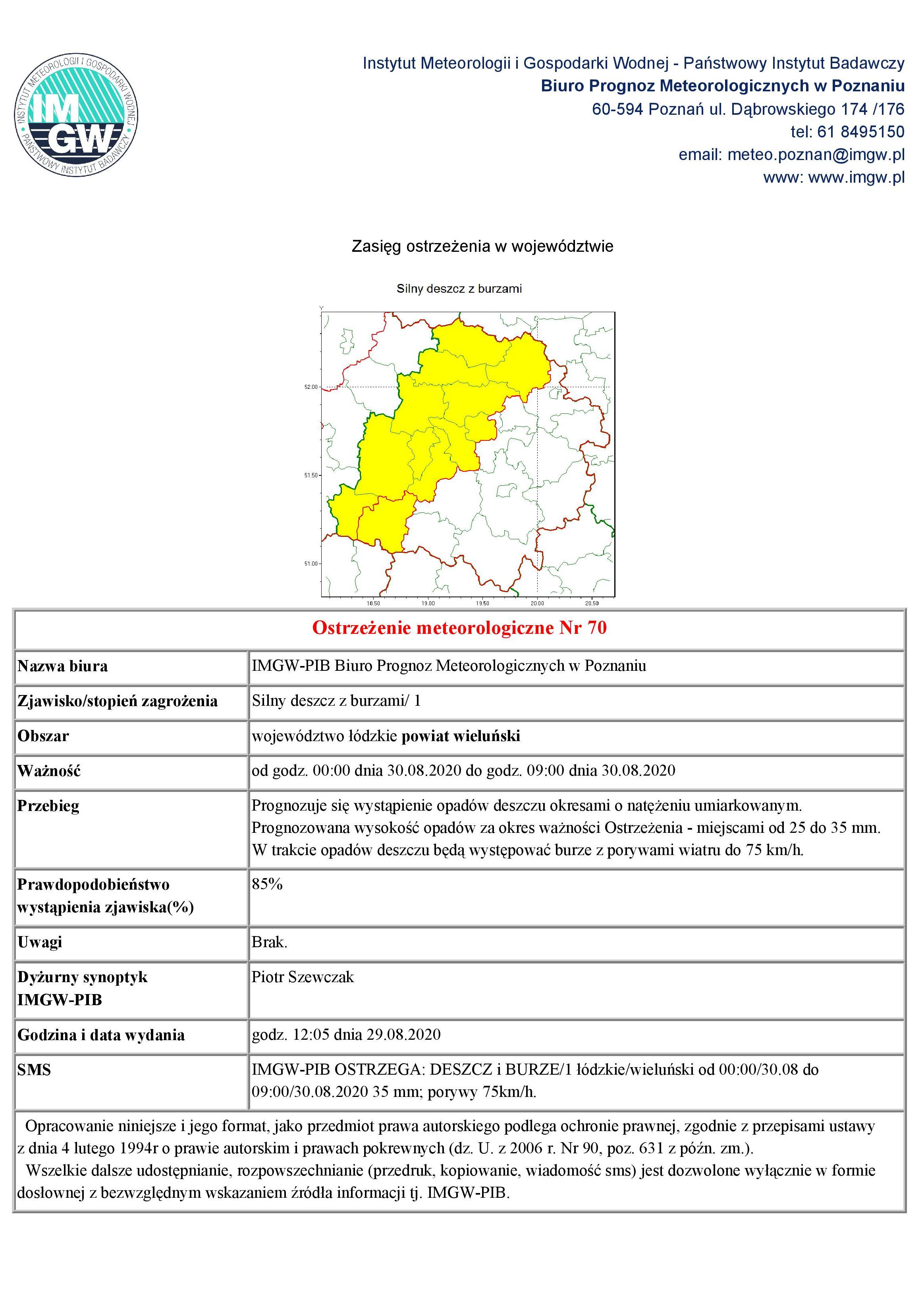 2020 08 29 ostrzezenie meteorologiczne