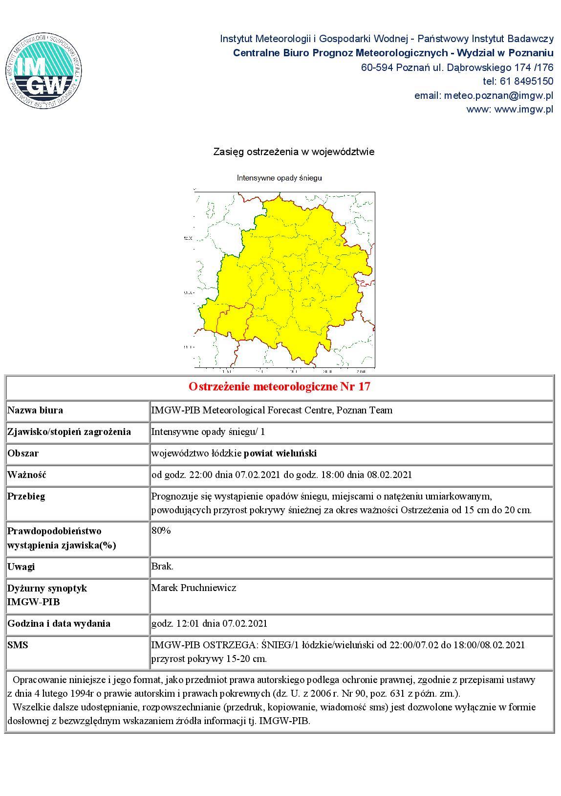2021 02 07 ostrzezenie meteo snieg