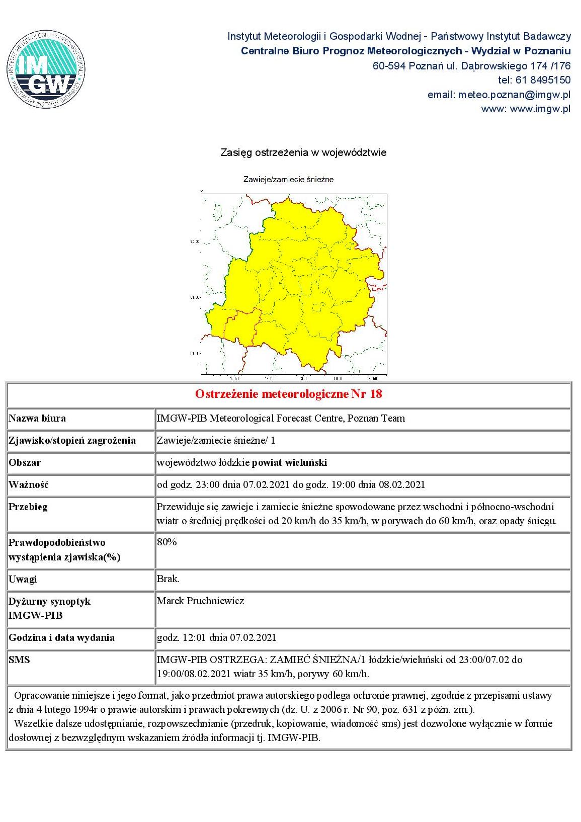 2021 02 07 ostrzezenie meteo zawieje