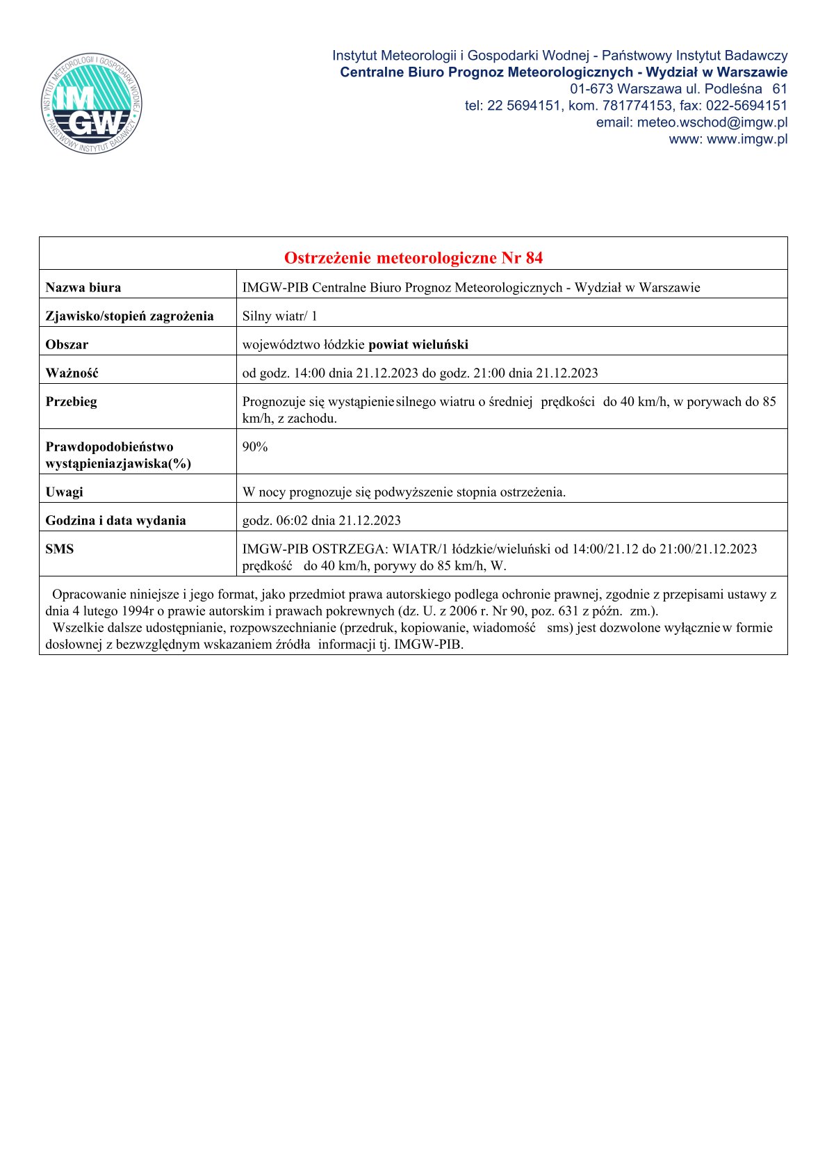 20231221 ostrzeżenie meteo