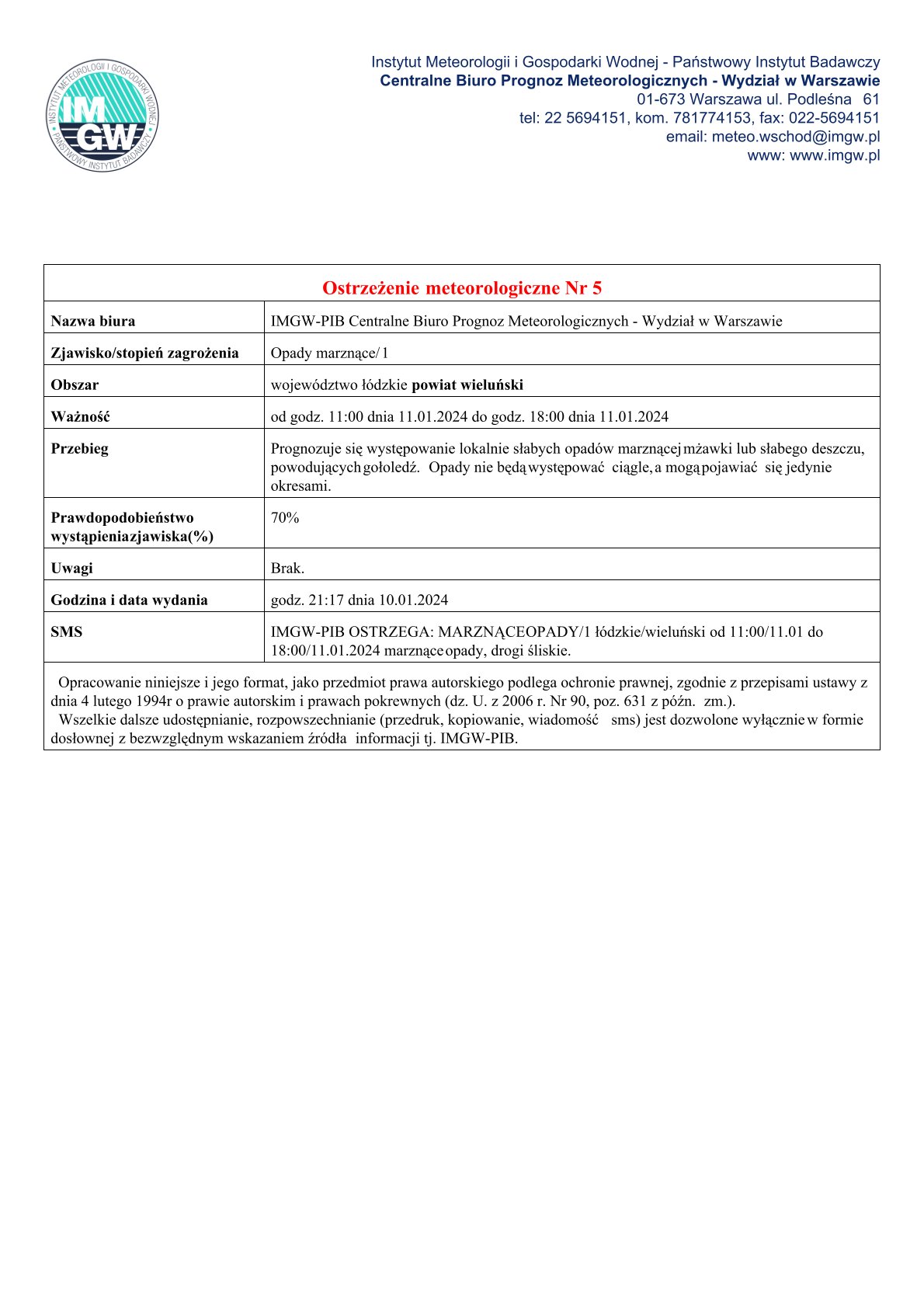 20240111 ostrzeżenie meteo