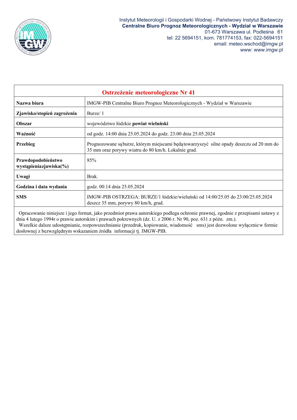 20240525 ostrzeżenie meteo