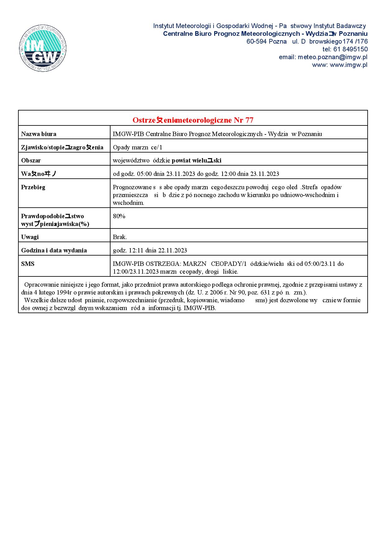 20231122 Ostrzeżenie meteo opaday page 001