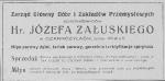 Reklama przedsiębiorstwa hr. Załuskich, Czarnożyły 1934r.